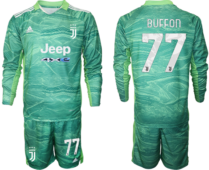 Men 2021-2022 Club Juventus green Goalkeeper Long Sleeve #77 Adidas Soccer Jersey